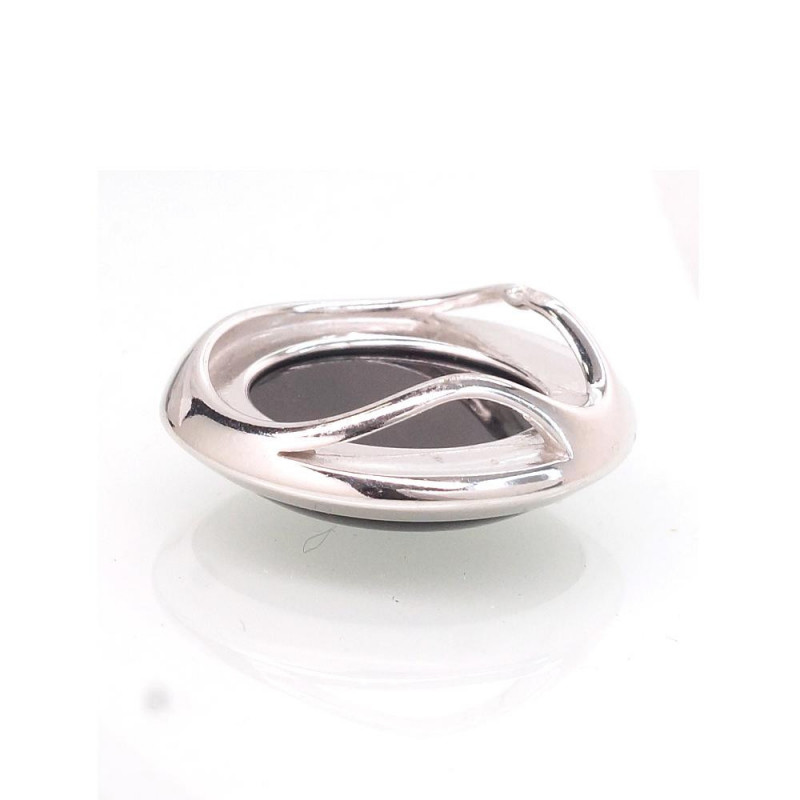 Silver pendant 2301856(PRh-Gr)_ON, Silver 925°, Rhodium (Plating), Onix