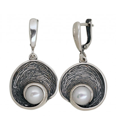 Silver earrings with...