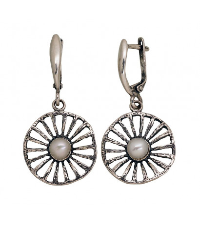 Silver earrings with...