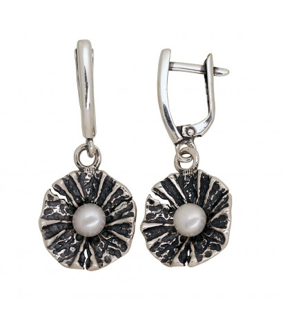 Silver earrings with...