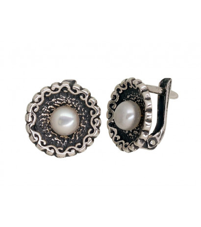 Silver earrings with...