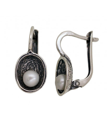 Silver earrings with...