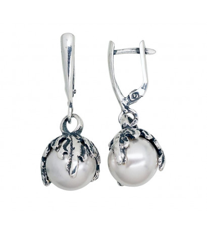 Silver earrings with...