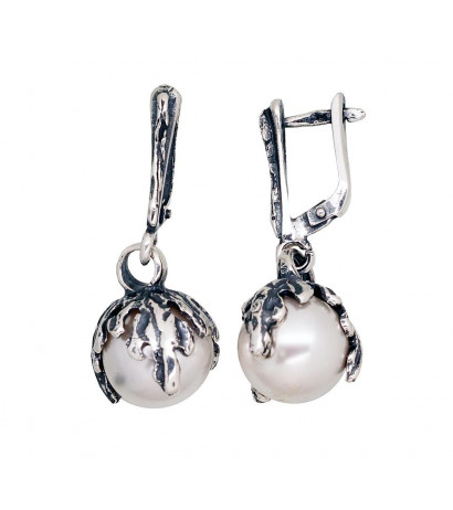 Silver earrings with...