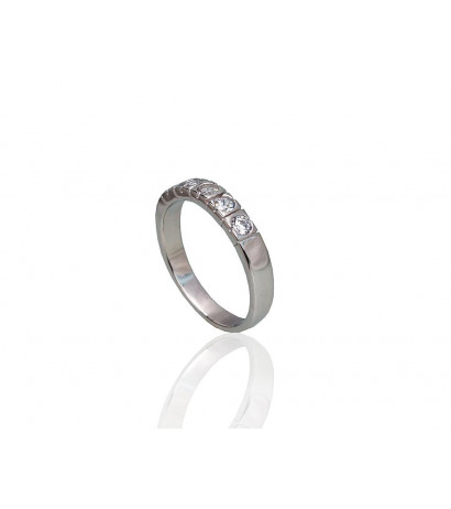 Silver ring 2101804(PRh-Gr)_CZ, Silver 925°, Rhodium (Plating), Zirkons