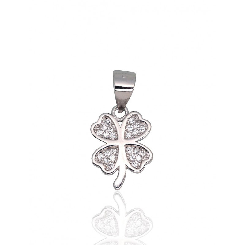 Silver pendant 2301925(PRh-Gr)_CZ, Silver 925°, Rhodium (Plating), Zirkons