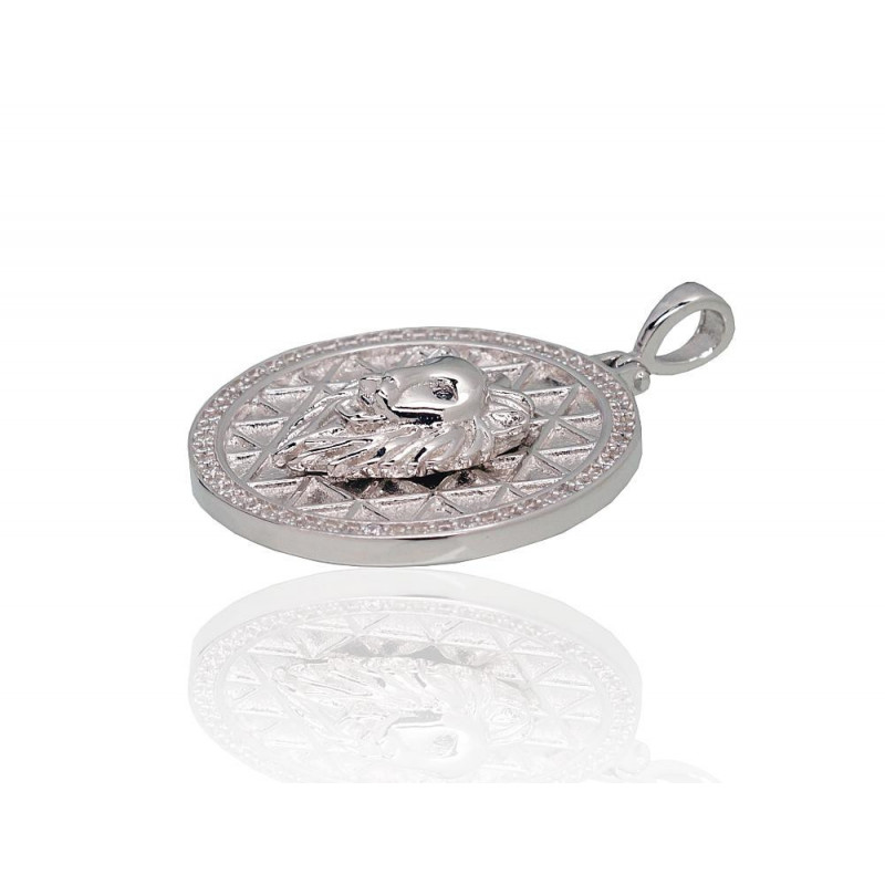 Silver pendant 2301927(PRh-Gr)_CZ+CZ-BK, Silver 925°, Rhodium (Plating), Zirkons