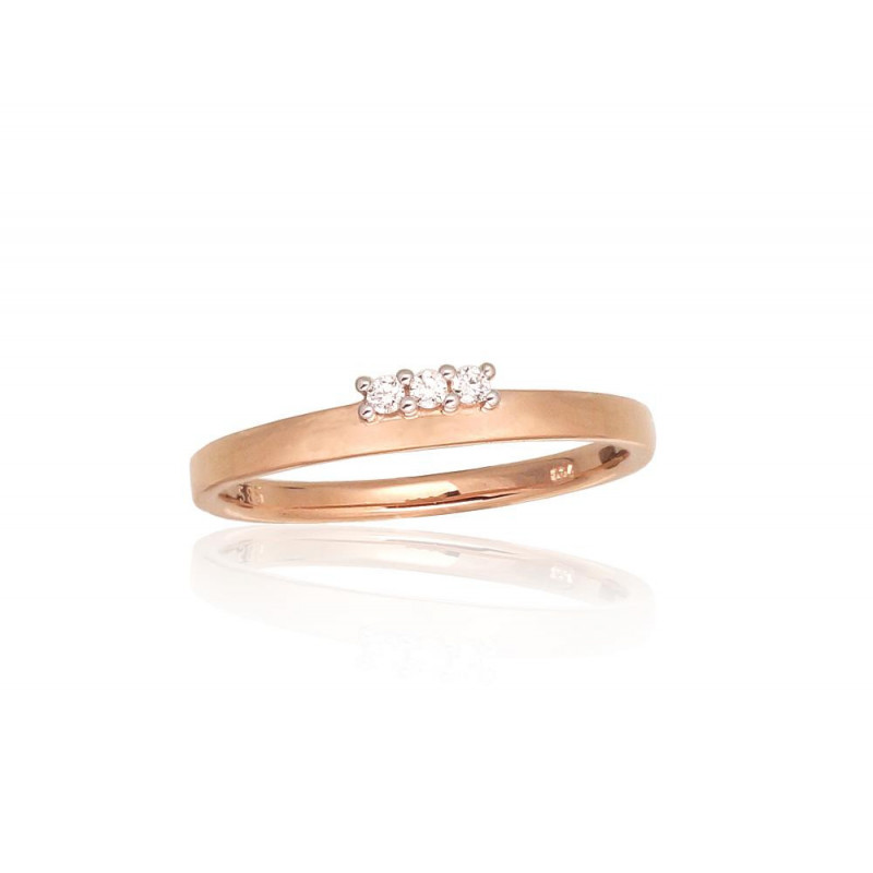 Gold ring 1100947(Au-R+PRh-W)_DI, Red Gold 585°, Rhodium (Plating) , Diamonds