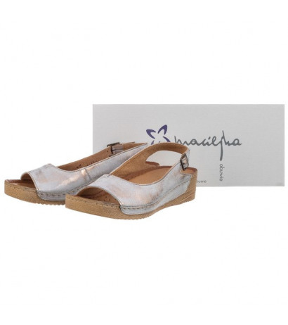 Maciejka Złote/Białe 01974-27/00-5 (MA73-k) sandals