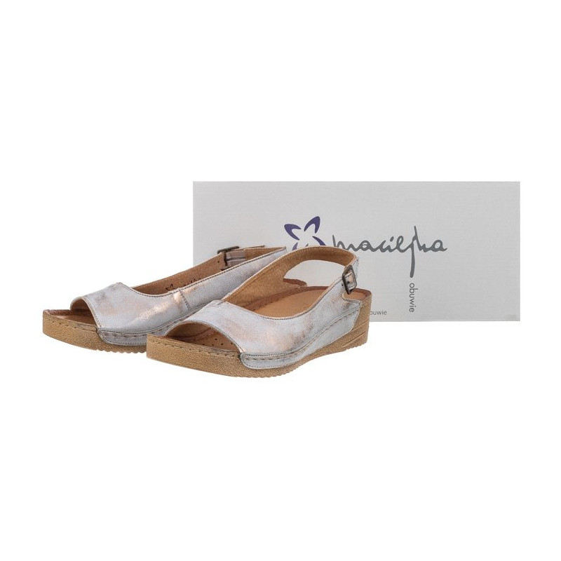 Maciejka Złote/Białe 01974-27/00-5 (MA73-k) sandals