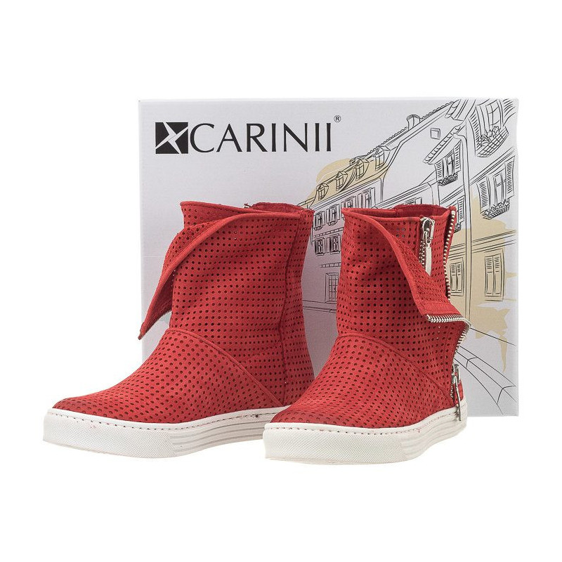 Carinii Czerwone Ażurowe B3578 (CI151-a) shoes