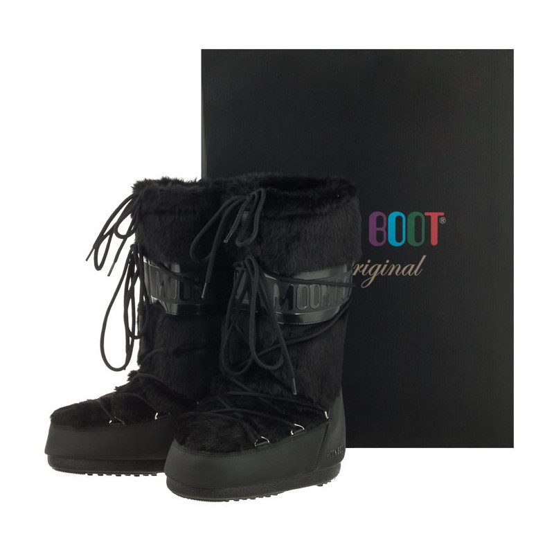 Moon Boot Icon Faux Fur Black 1408900 N001 (MB43-a) boots