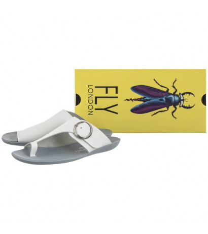 FLY London Mica Bridle Offwhite P144758001 (FL347-a) flip flops