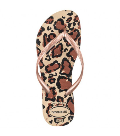 Havaianas Slim Animals FC Sand Grey/Rose Go 4103352-4879 (HI34-a) flip flops