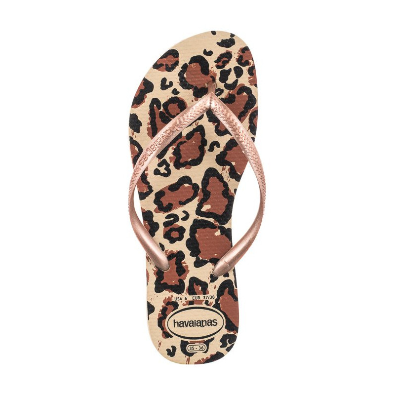 Havaianas Slim Animals FC Sand Grey/Rose Go 4103352-4879 (HI34-a) flip flops