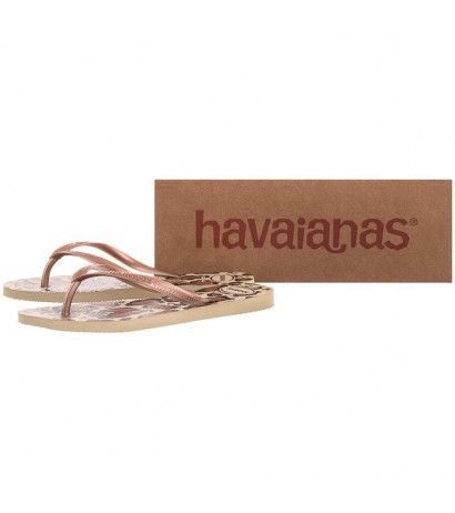 Havaianas Slim Animals FC Sand Grey/Rose Go 4103352-4879 (HI34-a) flip flops