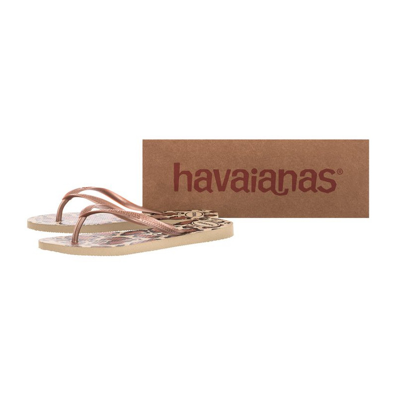 Havaianas Slim Animals FC Sand Grey/Rose Go 4103352-4879 (HI34-a) flip flops