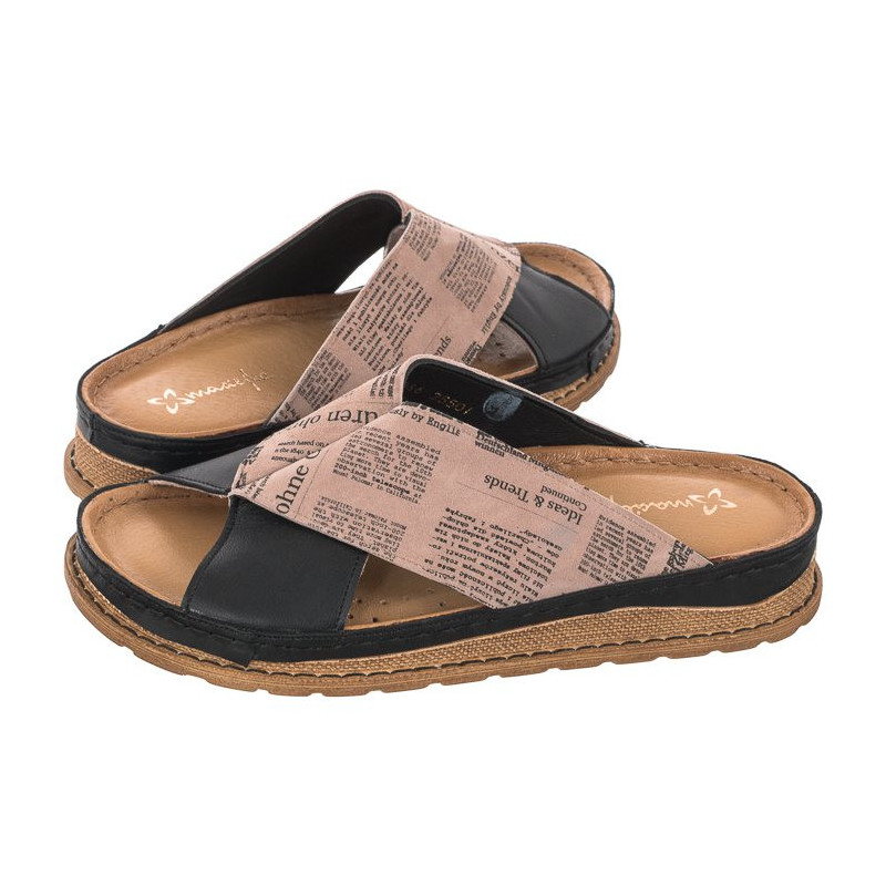 Maciejka Czarne/Brązowe 04986-01/00-0 (MA769-a) Women's Shoes/Flip Flops