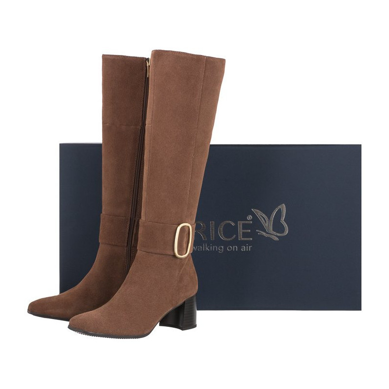 Caprice Brązowe 9-25516-27 343 Taupe Suede (CP276-a) boots