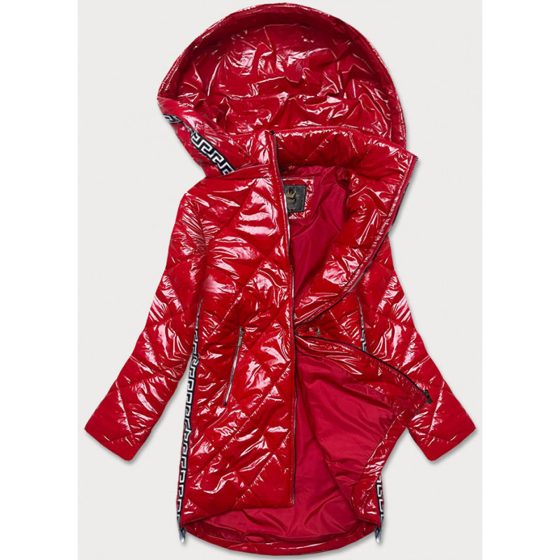 QUILTED HOODED JACKET RED (7218BIG) striukė