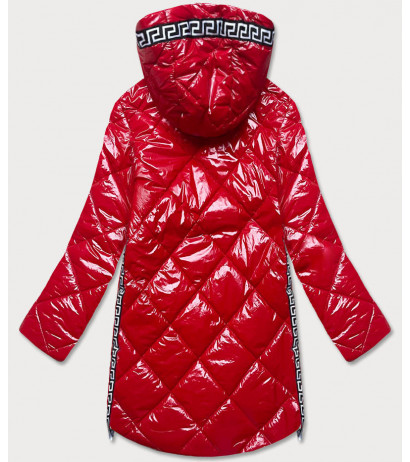 QUILTED HOODED JACKET RED (7218BIG) striukė