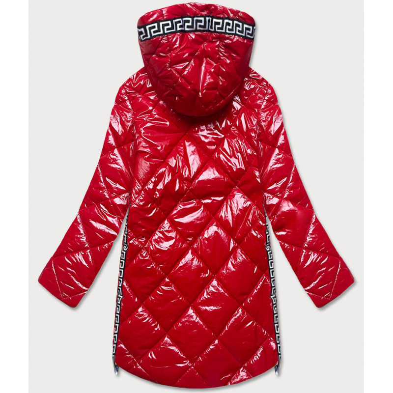 QUILTED HOODED JACKET RED (7218BIG) striukė