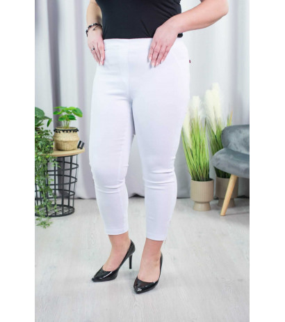 Elastic trousers with raised waist BENGALINY 04 K01 White