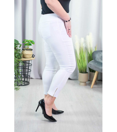 Elastic trousers with raised waist BENGALINY 04 K01 White