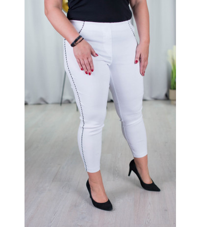 Elastic trousers with raised waist BENGALINY 06 White