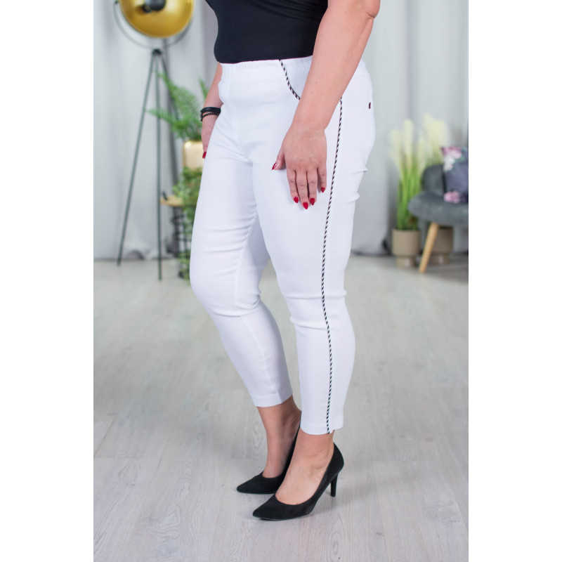 Elastic trousers with raised waist BENGALINY 06 White