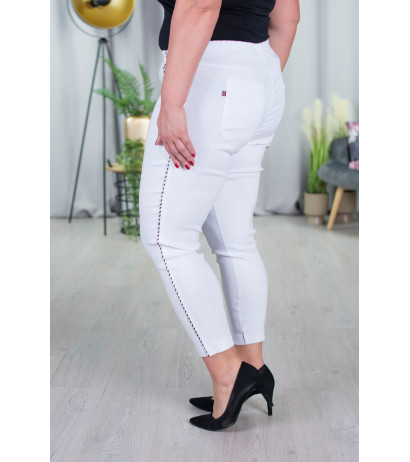 Elastic trousers with raised waist BENGALINY 06 White