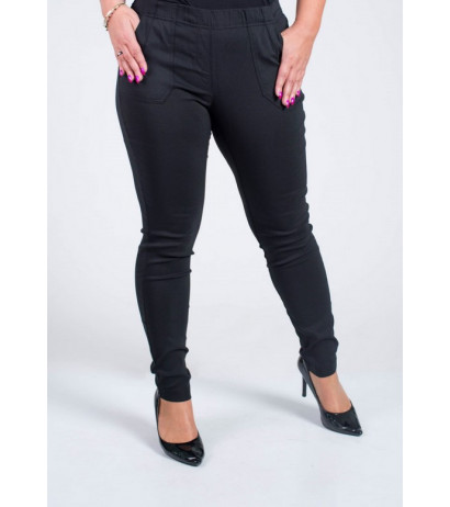 Long stretch pants with a raised waist BENGALINY 09 K10 Black