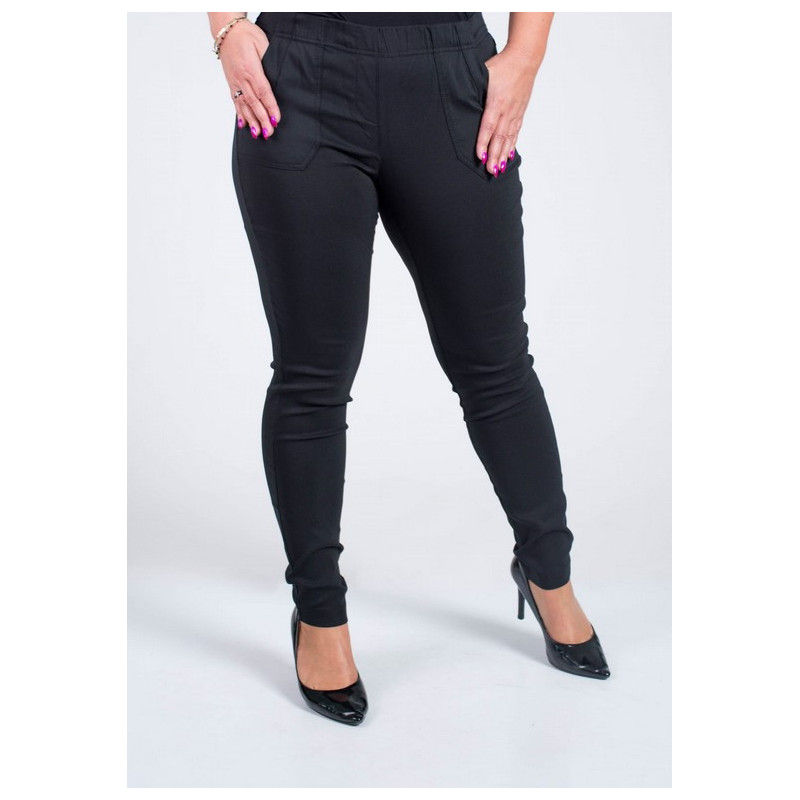 Long stretch pants with a raised waist BENGALINY 09 K10 Black