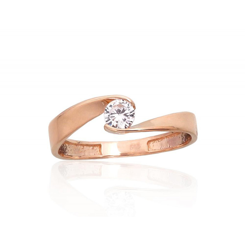 Gold ring 1100989(Au-R)_CZ, Red Gold 585°, Zirkons