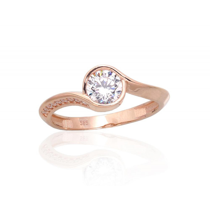 Gold ring 1100990(Au-R)_CZ, Red Gold 585°, Zirkons