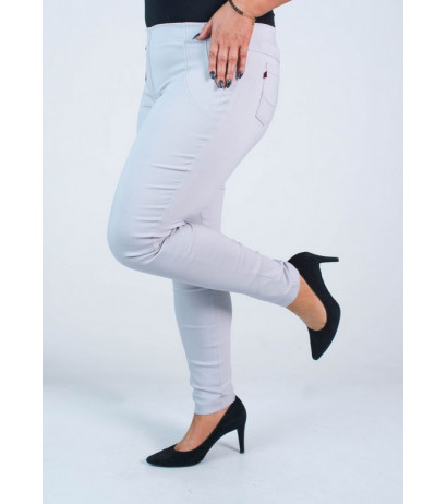 Long stretch pants with a raised waist BENGALINY 07 K11 Light pigeon