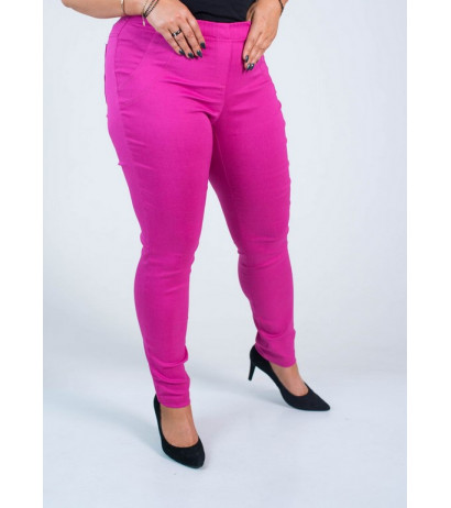 Long stretch pants with a raised waist BENGALINY 07 K21 Fuchsia