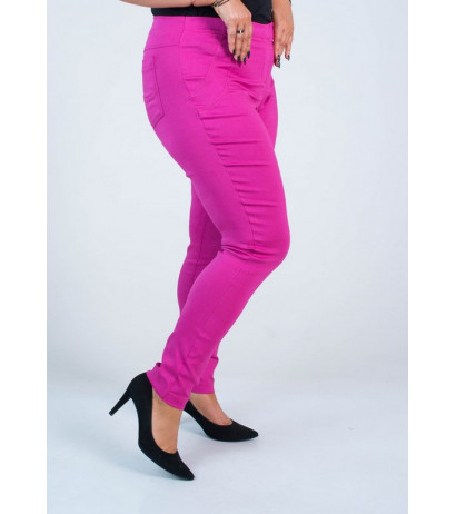 Long stretch pants with a raised waist BENGALINY 07 K21 Fuchsia