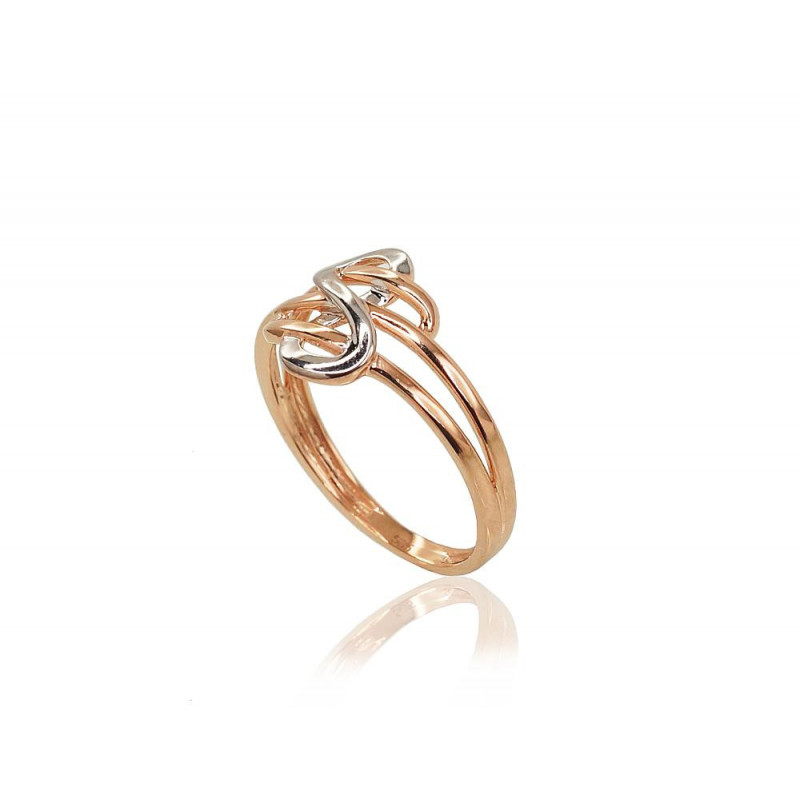 Gold ring 1100819(Au-R+PRh-W), Red Gold 585°, Rhodium (Plating)