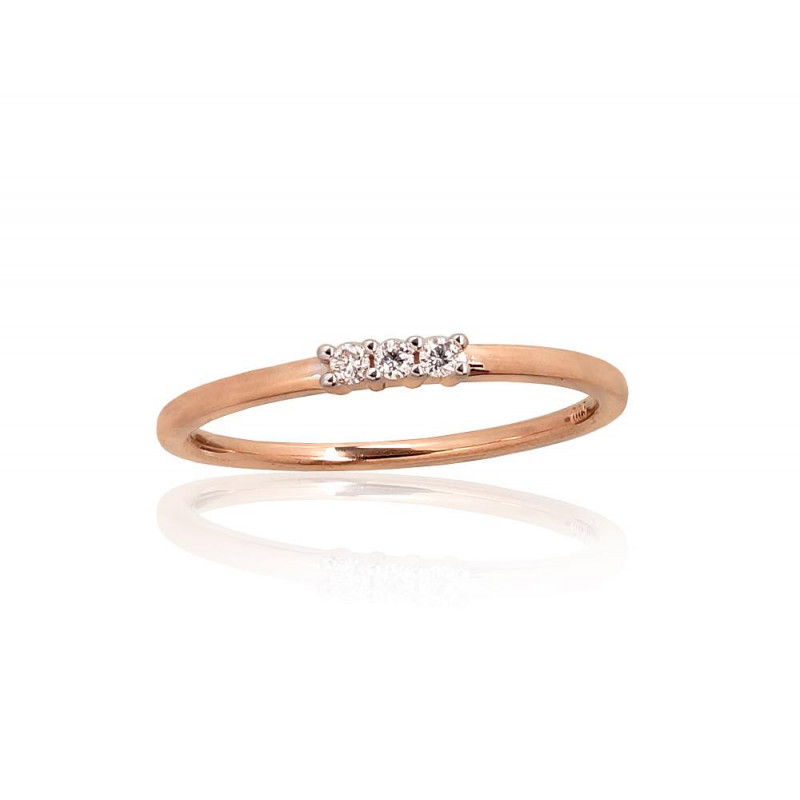 Gold ring 1101014(Au-R+PRh-W)_DI, Red Gold 585°, Rhodium (Plating) , Diamonds