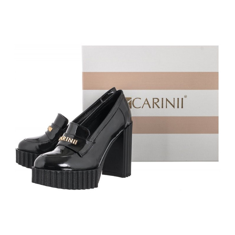 Carinii Czarne Lakierowane B8012-037-000-000-F10 (CI647-a) shoes