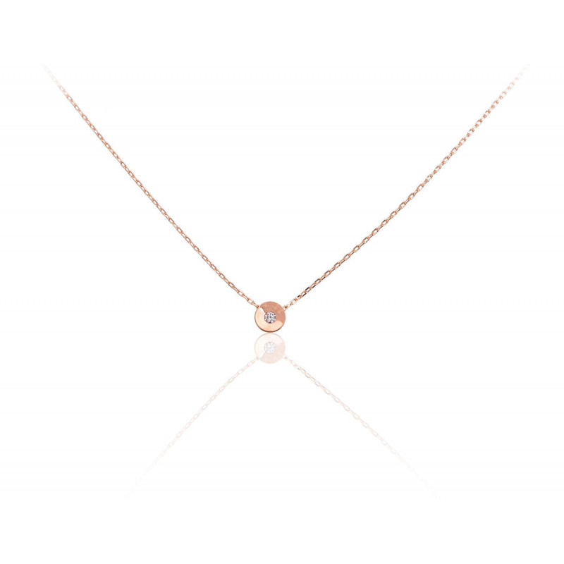 Gold necklace 1500035(Au-R)_CZ, Red Gold 585°, Zirkons