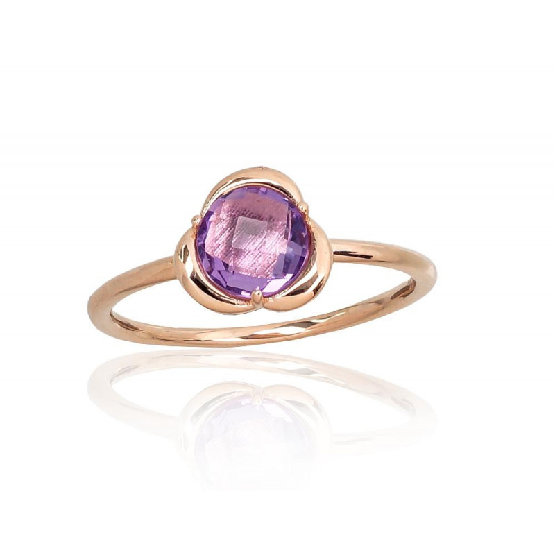 Gold ring 1101008(Au-R)_AM, Red Gold 585°, Amethyst