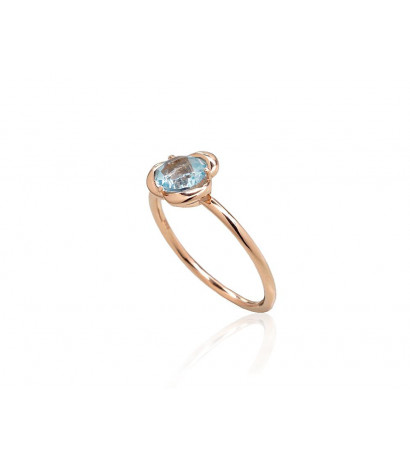 Gold ring 1101008(Au-R)_TZLB, Red Gold 585°, Sky Blue Topaz