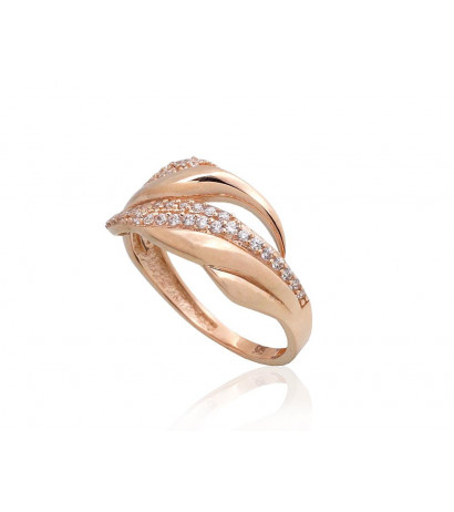 Gold ring 1101010(Au-R)_CZ, Red Gold 585°, Zirkons