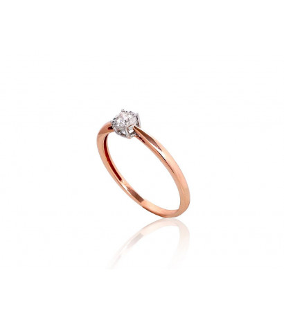 Gold ring 1101037(Au-R+Au-W)_DI, White/Red Gold 585°, Diamonds