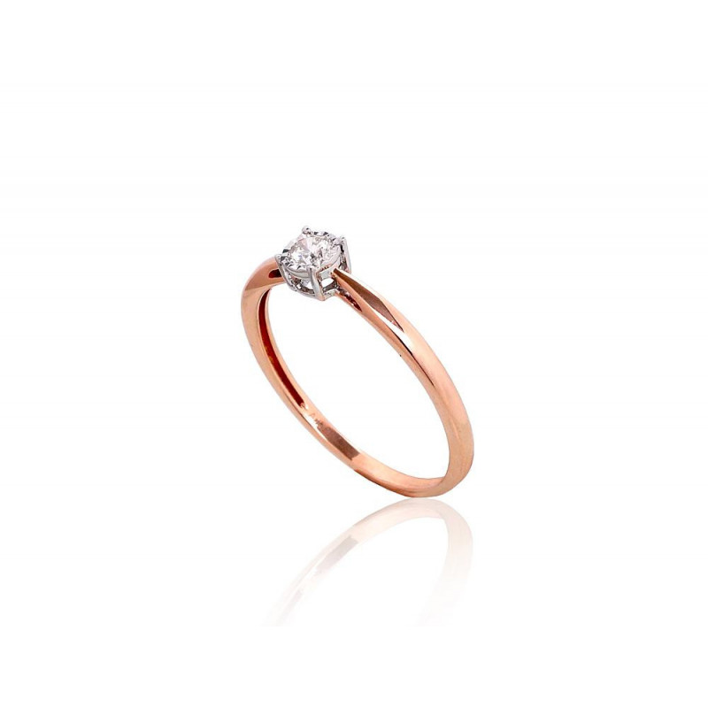 Gold ring 1101037(Au-R+Au-W)_DI, White/Red Gold 585°, Diamonds