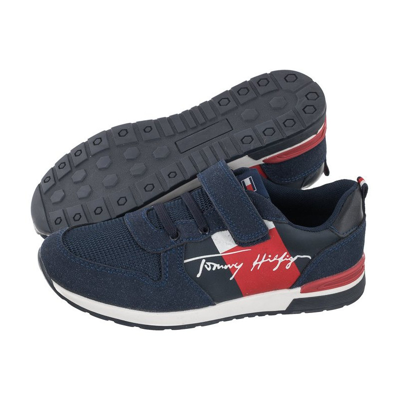 Tommy Hilfiger Low Cut Lace-Up Velcro Sneaker Blue T1B4-32234-1040 800 (TH435-a) sports shoes