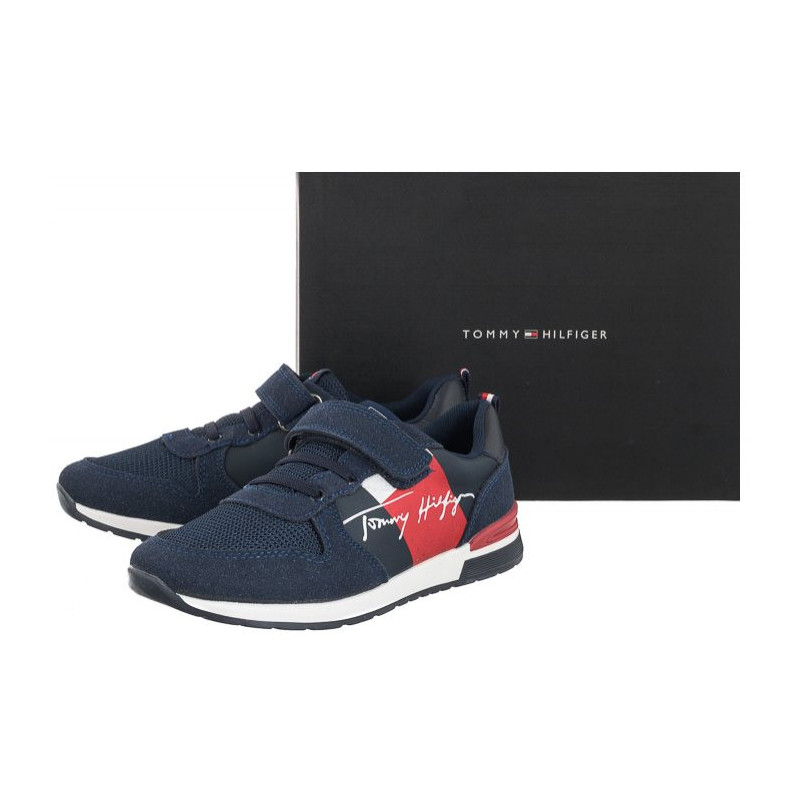 Tommy Hilfiger Low Cut Lace-Up Velcro Sneaker Blue T1B4-32234-1040 800 (TH435-a) sports shoes