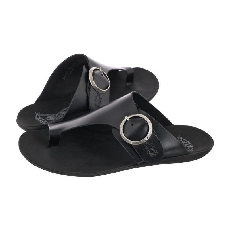 FLY London Mica Bridle Black P144758000 (FL347-b) flip flops